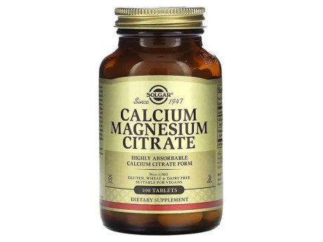 Calcium Magnesium Citrate Solgar (100 таблеток)