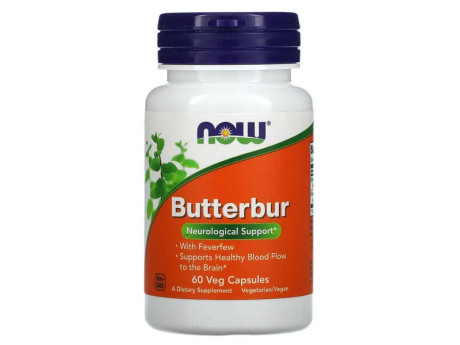 BUTTERBUR EXT 75мг Now Foods (60 вег капсул)