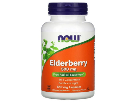 ELDERBERRY 500мг Now Foods (120 вег капсул)
