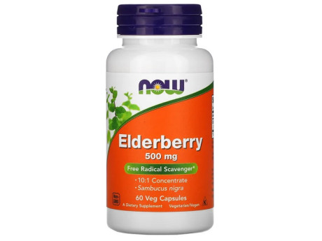 ELDERBERRY 500мг Now Foods (60 вег капсул)