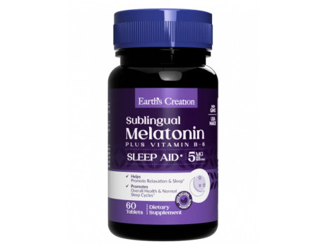 Melatonin 5мг with Vitamin B6 (Sublingual) Earth‘s Creation (60 таблеток)