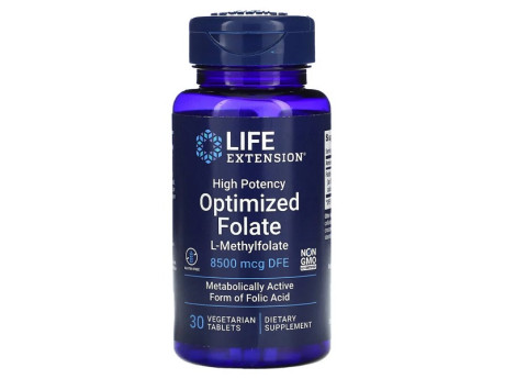 High Potency Optimized Folate 8500мкг Life Extension (30 вег капсул)