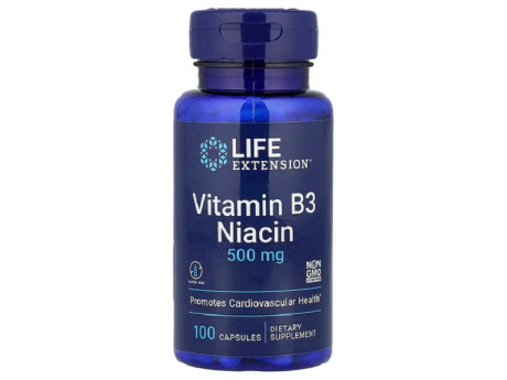 Vitamin B3 Niacin 500мг Life Extension (100 капсул)