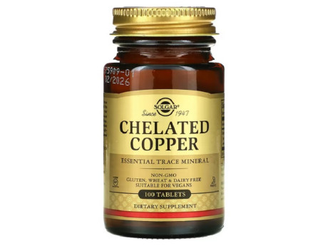 CHELATED COPPER Solgar (100 таблеток)