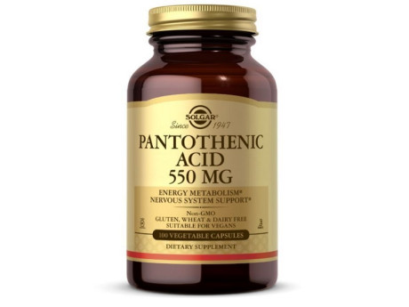 Pantothenic Acid 550мг Solgar (100 вег капсул)