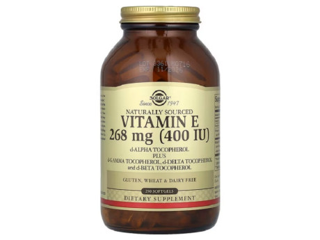 Vitamin E 400 IU (d-Alpha Tocopherol) Solgar (250 капсул)