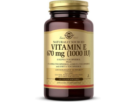 Vitamin E 1000 IU Mixed Tocopherols Solgar (100 вег капсул)