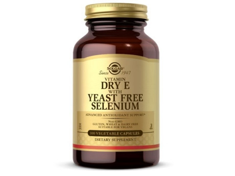 Vitamin Dry E with Yeast Free Selenium Solgar (100 вег капсул)