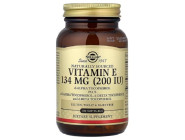 Vitamin E 134мг (200 IU) d-Alpha Tocopherol plus Mixed Tocopherols Solgar (100 капсул)