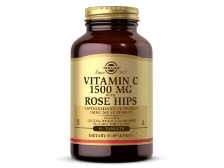 Vitamin C With Rose Hips 1500мг Solgar (90 таблеток)