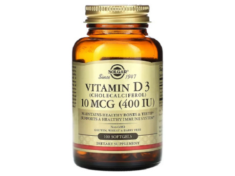 Vitamin D3 (Cholecalciferol) 400 IU Solgar