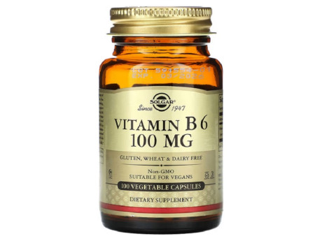 Vitamin B6 100мг Solgar (100 вег капсул)