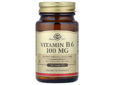 Vitamin B6 100мг Solgar (100 таблеток)