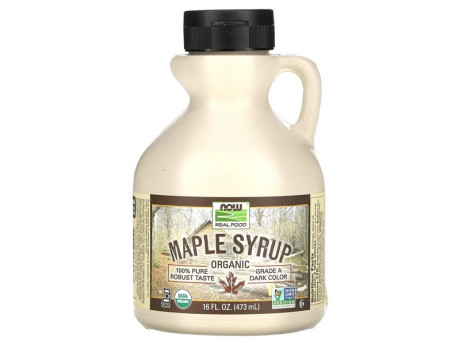 Maple Syrup Organic Grade A Dark Color Now Foods (473 мл)