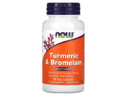 Turmeric & Bromelain Now Foods (90 вег капсул)