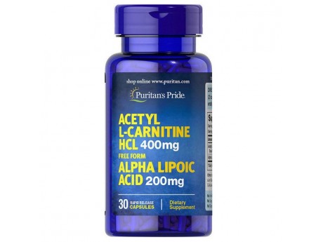 Acetyl L-carnitine 400мг with Alpha Lipoic Acid (30 капсул) 