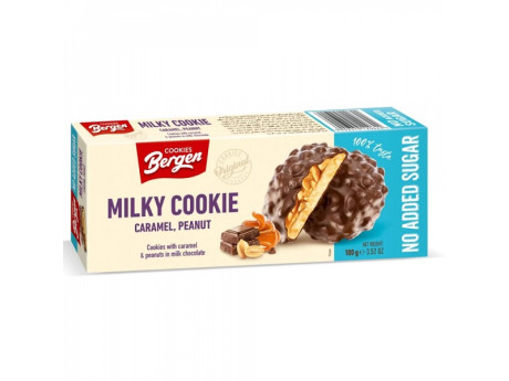 Печиво молочне карамель-арахіс (без цукру) Bergen (100 грамів)