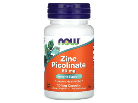 Zinc Picolinate 50мг Now Foods (30 вег капсул)