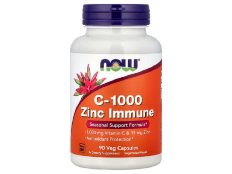 C-1000 ZINC IMMUNE Now Foods (180 вег капсул)