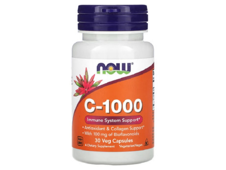Vitamin C-1000 Now Foods (30 вег капсул)