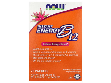 Instant Energy B-12 NOW Foods (75 пакетов)