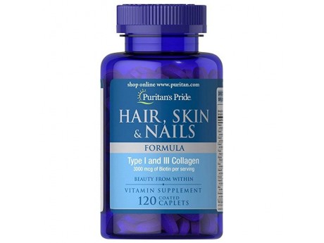 Hair, Skin & Nails Formula с Коллагеном 1 и 3 типа (60 капсул)