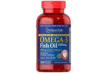 Double Strength Omega-3 Fish Oil 1200 мг/600 мг Puritan's Pride (180 капсул)