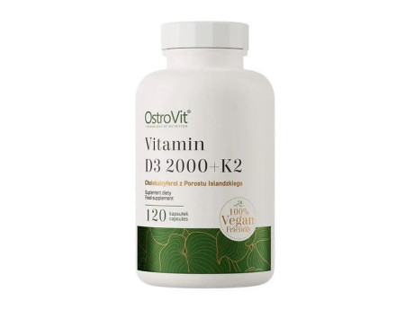 Vitamin D3 2000 + K2 Vegan OstroVit (120 капсул)