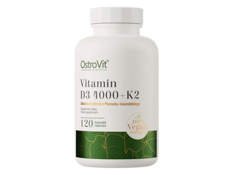 Vitamin D3 4000 + K2 Vegan OstroVit (120 капсул)