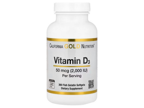Vitamin D3 2000 IU California Gold Nutrition (360 капсул)