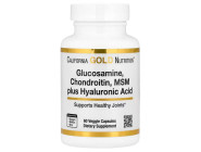 Glucosamine, Chondroitin, MSM Plus Hyaluronic Acid California Gold Nutrition (60 вег капсул)