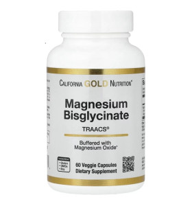 Magnesium Bisglycinate California Gold Nutrition (60 вег капсул)