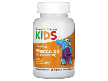 Chewable Vitamin D3 for Children 500 IU California Gold Nutrition (90 таблеток)