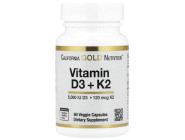 Vitamin D3 + K2 California Gold Nutrition (60 вег капсул)