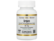 Ferrochel Iron (Bisglycinate) California Gold Nutrition (90 вег капсул)