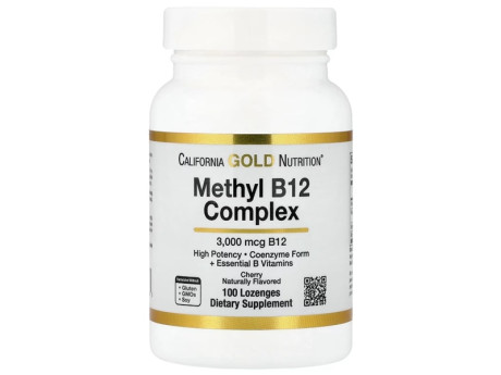 Methyl B12 Complex 3000мкг California Gold Nutrition (100 таблеток)