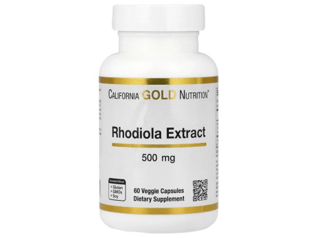 Rhodiola 500мг California Gold Nutrition (60 вег капсул)
