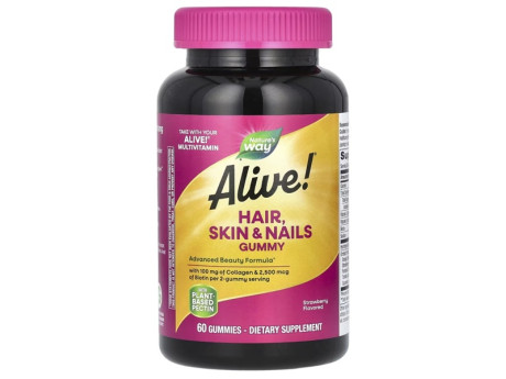 Alive! Hair, Skin & Nail Gummy Nature's Way (60 таблеток)