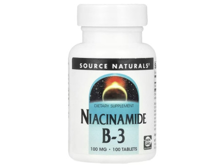 Niacinamide B-3, 100мг Source Naturals (100 вег капсул)
