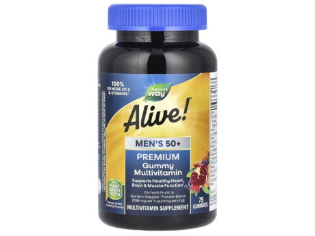 Alive! Men's 50+ Gummy Nature's Way (75 таблеток)