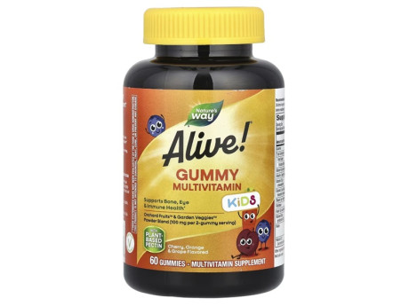 Alive! Children's Gummy Multivitamin, Gluten Free, Made with Pectin Nature's Way (60 таблеток)