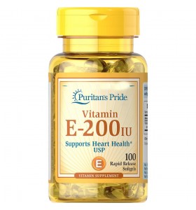  Vitamin E 200IU Puritan's Pride (100 капсул)