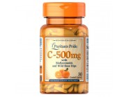 Vitamin С 500 mg with Rose Hips Time Release Puritan`s Pride (30 таблеток)