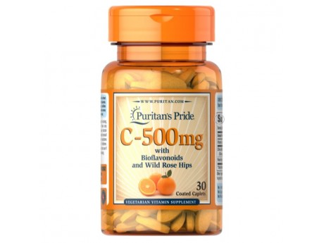 Vitamin С 500 mg with Rose Hips Time Release Puritan`s Pride (30 таблеток)