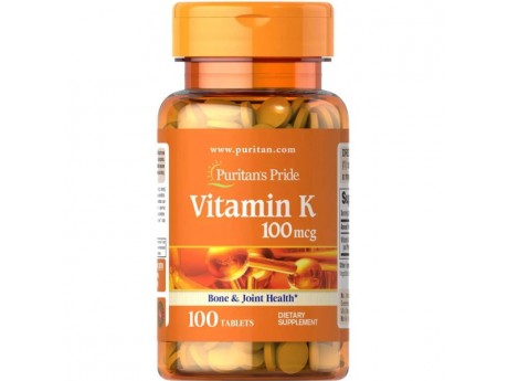  Vitamin K 100 мкг Puritans Pride (100 таблеток)