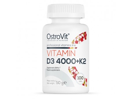 Витамины D3 4000 + K2 OstroVit (100 таблеток)