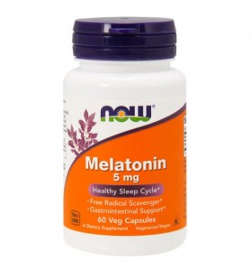 Melatonin 5 мг Now Foods (60 вег капсул)