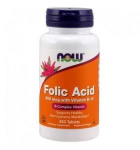 Folic Acid і B12 800 мкг Now Foods (250 таблеток)