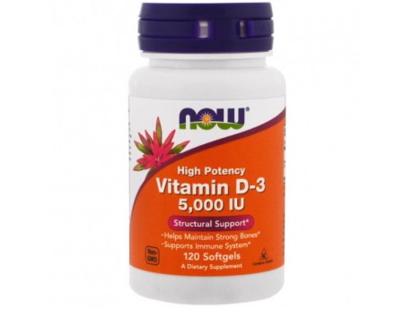 Vitamin D3 5000 IU Now Foods (120 капсул)