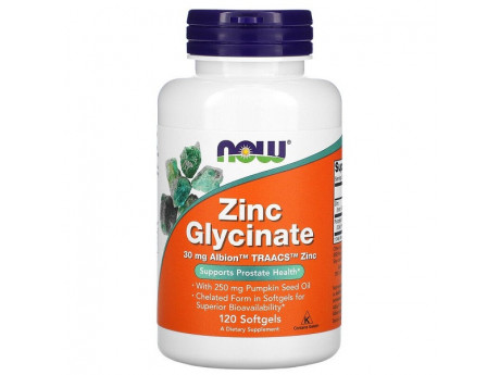 Zinc Glycinate 30mg NOW Foods (120 капсул)